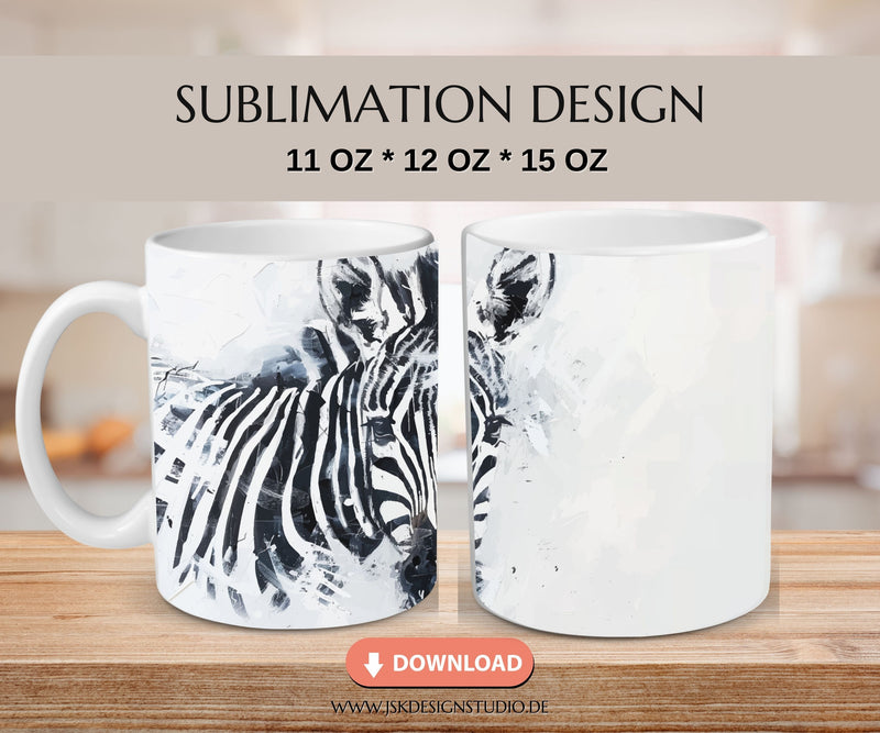 Zebra - Druckvorlage für Tassen Sublimation - JSKDesignStudio 