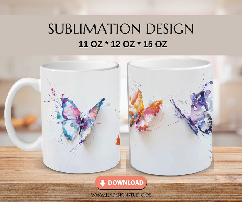 Schmetterling - Druckvorlage für Tassen Sublimation - JSKDesignStudio 
