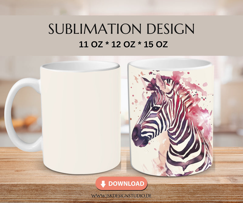 Zebra - Druckvorlage für Tassen Sublimation - JSKDesignStudio 