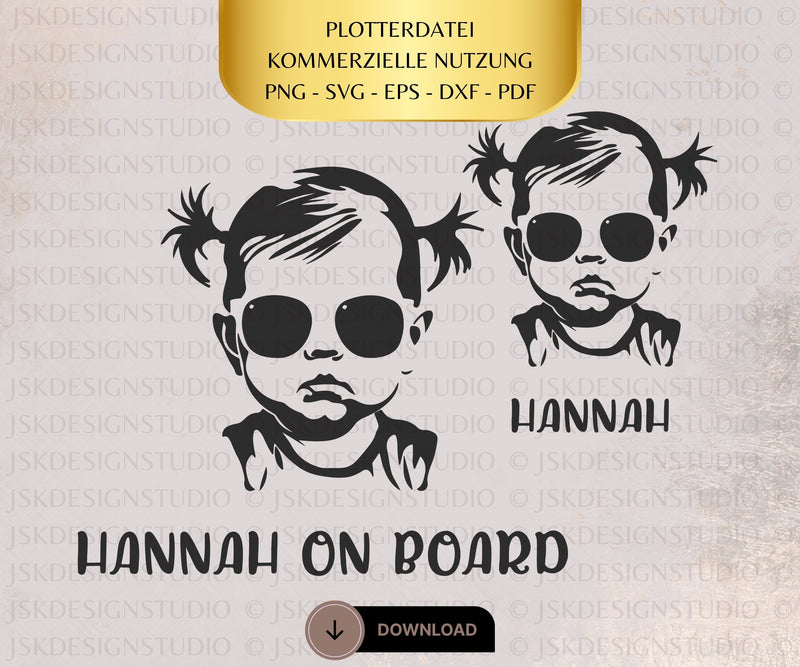 Plotterdatei Hannah on Board Bundle