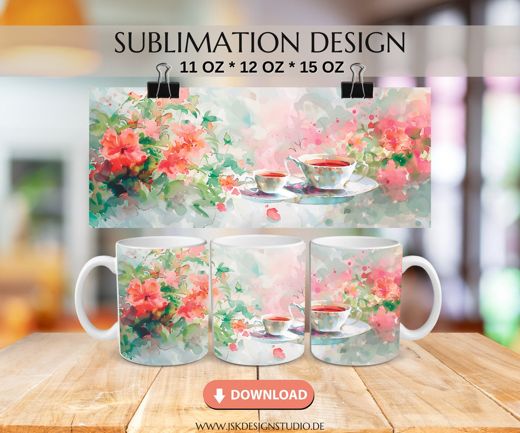 Frühling Druckvorlage für Tassen Sublimation - JSKDesignStudio 