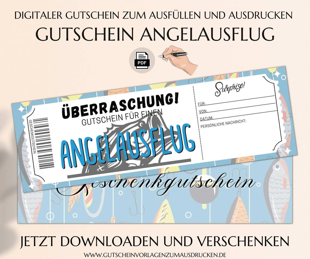 Angelausflug Gutschein Vorlage - JSKDesignStudio 