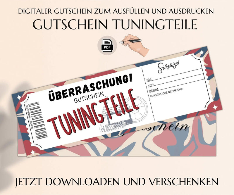 Auto Tuning Gutschein Vorlage - JSKDesignStudio 