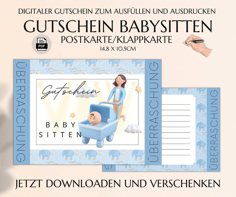 Babysitting Gutschein Vorlage - JSKDesignStudio 
