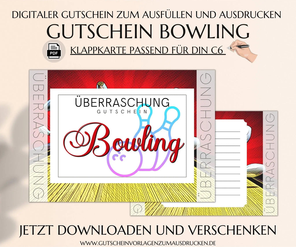 Bowling Gutschein Vorlage - JSKDesignStudio 