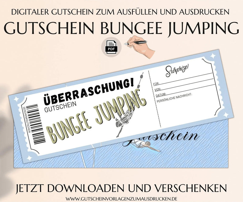 Bungee Jumping Gutschein Vorlage - JSKDesignStudio 