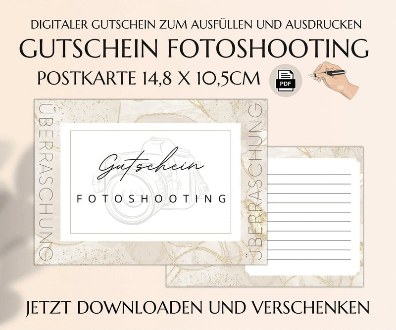 Fotoshooting Gutschein Vorlage - JSKDesignStudio 