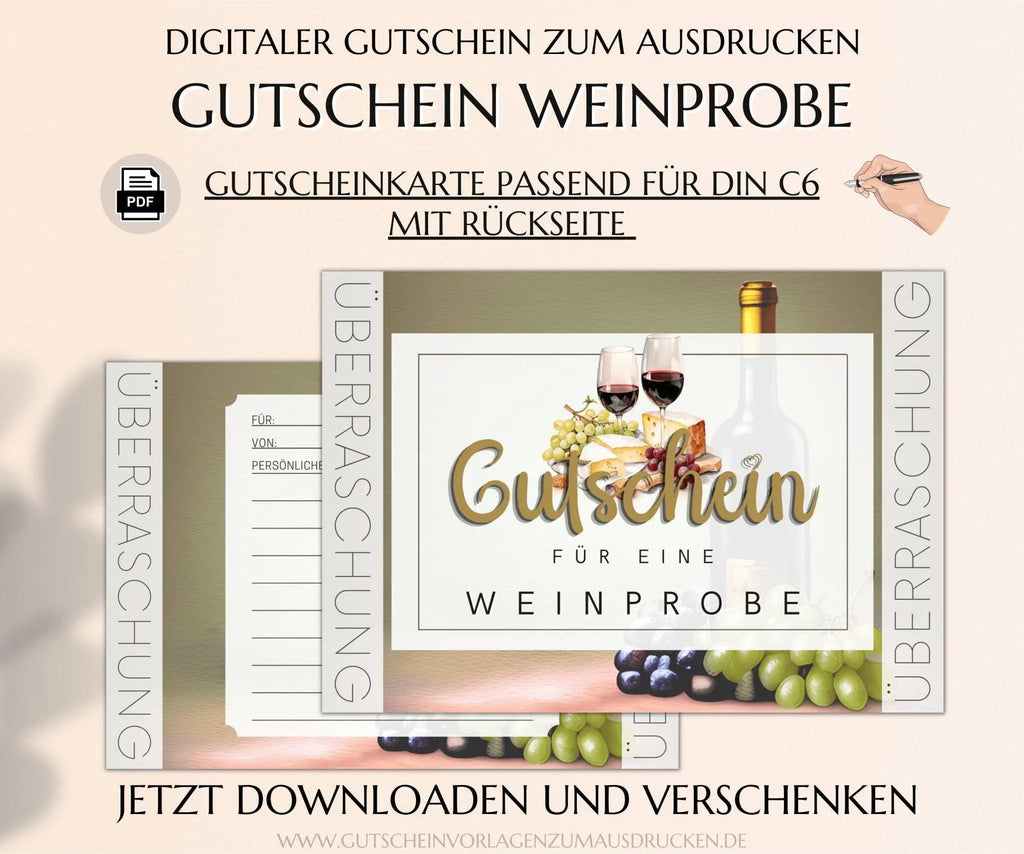 Gutschein Weinprobe Vorlage - JSKDesignStudio 