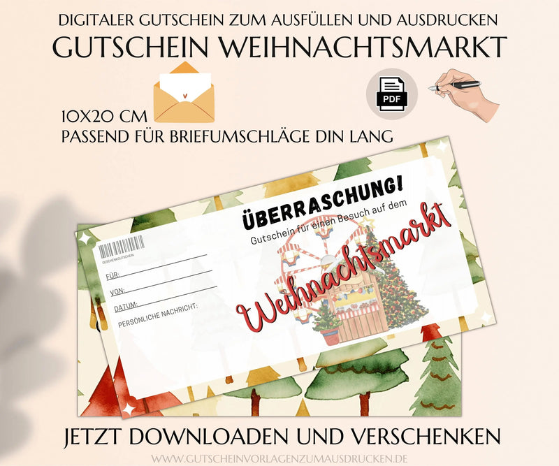 Weihnachtsmarkt Gutschein Vorlage Gratis - JSKDesignStudio 