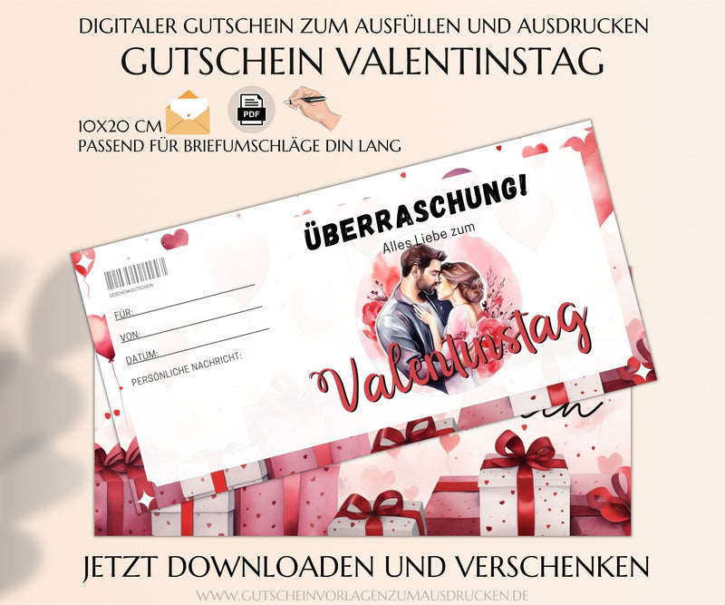 Gutschein Valentinstag Vorlage - JSKDesignStudio 