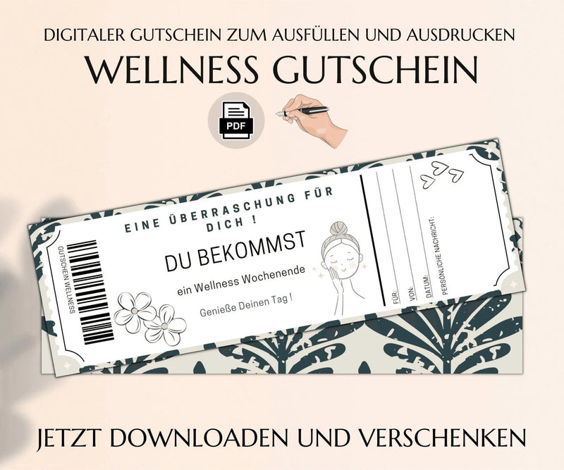 Wellness Wochenende Gutschein Vorlage - JSKDesignStudio 